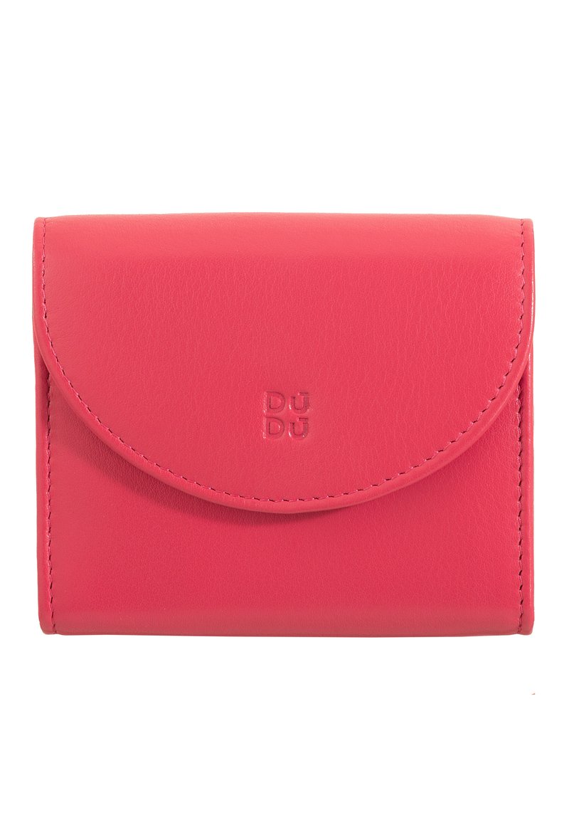 DUDU MINI IN VERA CON  ZIP CHIUSURA A BOTTONE  COMPATTO - Portafoglio - lampone