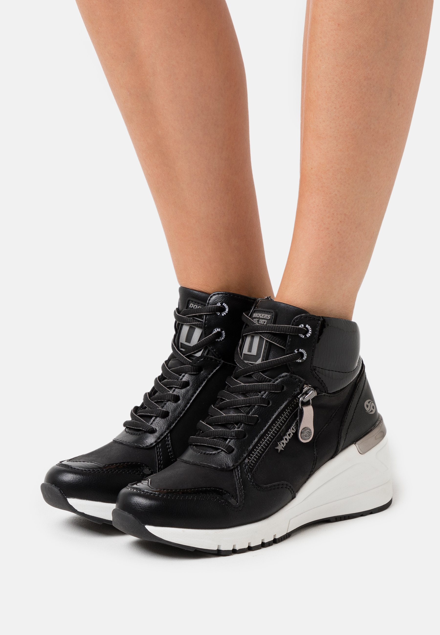 Dockers by Gerli Sneakers hoog - schwarz/zwart - Zalando.nl