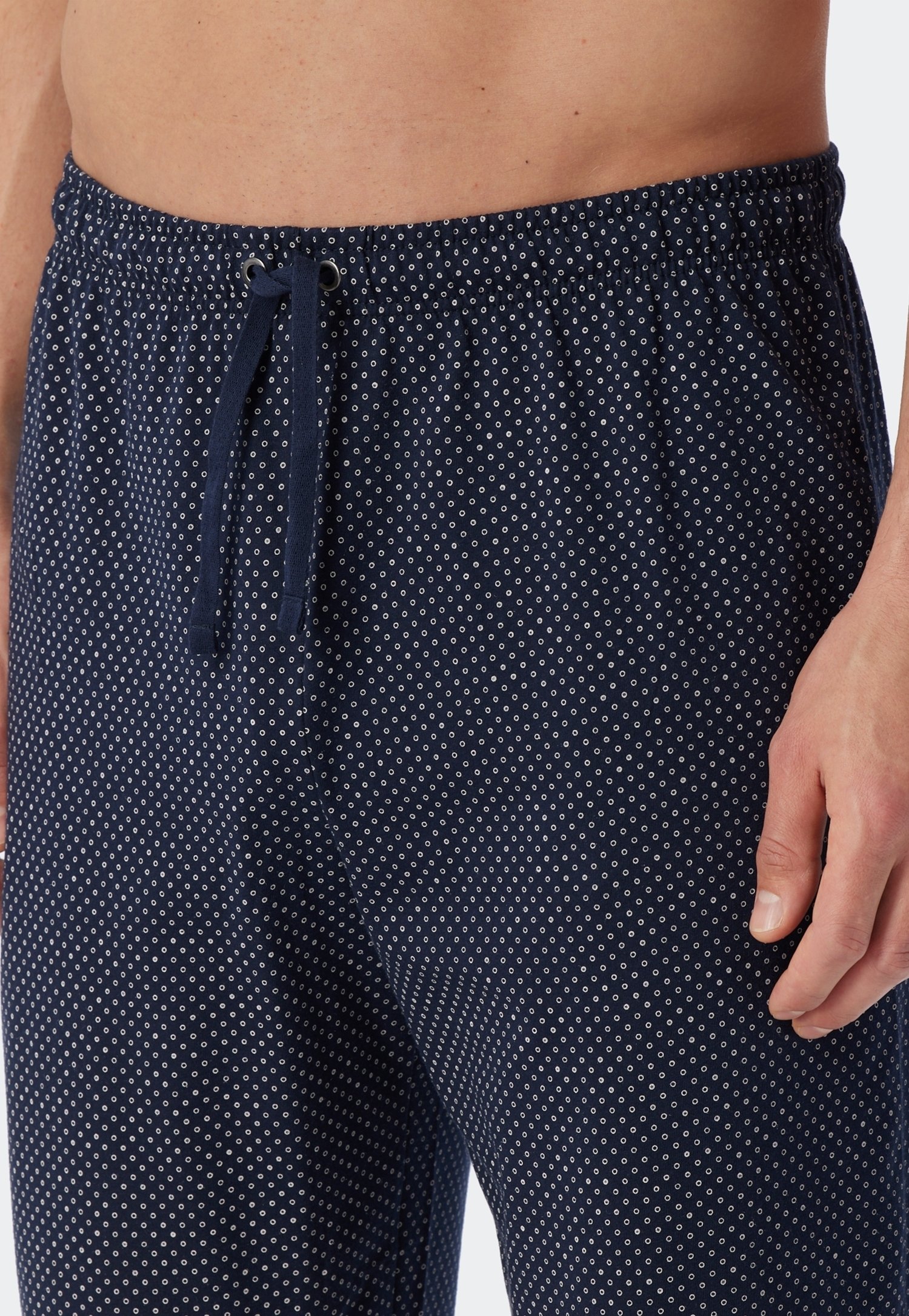 Schiesser Damen Sweatshirt-Pyjamaunterteil | Braun, Größe 42 | Mit Weißen Paspeln & Satin-Band