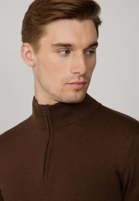 Façonnable 1/2 ZIP - Strickpullover - mud brown