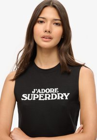 Superdry & Co LUXE GRAPHIC TANK - Top - black white