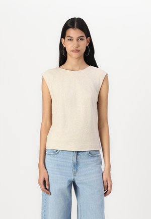 Linen-Blend Skimming Shell Top - Toppi - flax