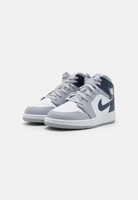 Jordan AIR JORDAN 1 UNISEX - Visoke tenisice - white/midnight navy/wolf grey