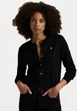 Polo Ralph Lauren PIMA COTTON LONG SLEEVE CARDIGAN - Adīta jaka - black