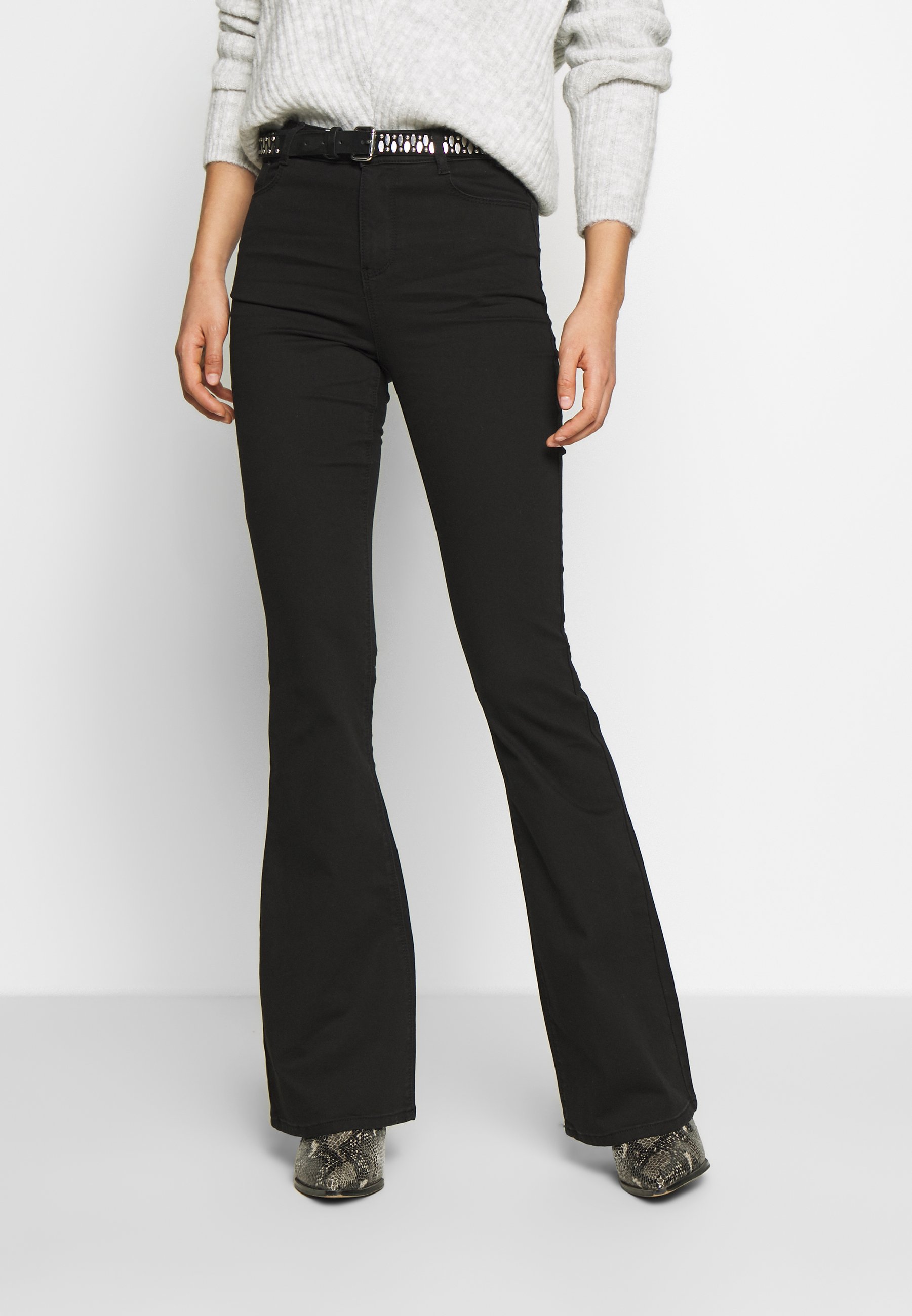 Black skinny flares Clearance