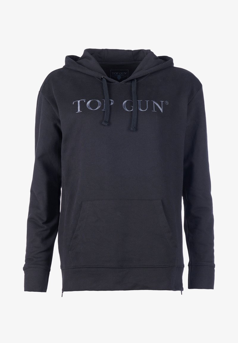 TOP GUN MIT GESTICKTEM LOGO - Hoodie - black