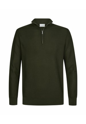 PROFUOMO, PROFUOMO PULLOVER 1/2 ZIP - Jumper - dark green