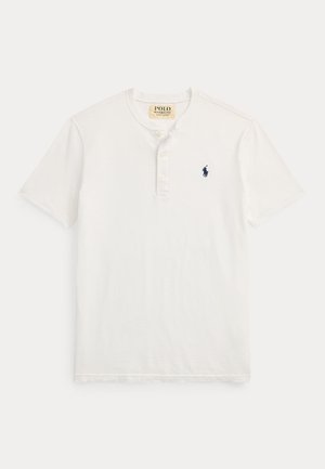 SLUB JERSEY SHORT-SLEEVE HENLEY SHIRT - Basic póló - white