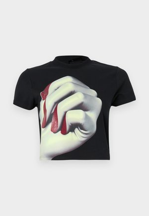 GmbH CROPPED WITH NAILS PRINT - Camiseta estampada - black