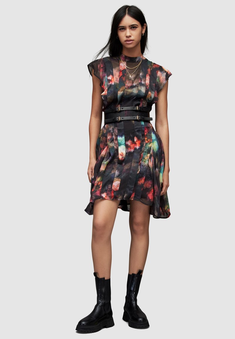 AllSaints FLEUR - Denné šaty - deep smoke blue/viacfarebné - Zalando.sk