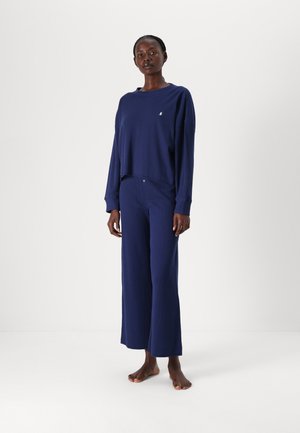 CREW NECK AND WIDE LEG PANT SET - Pigiama - navy