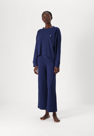 Polo Ralph Lauren CREW NECK AND WIDE LEG PANT SET - Πιτζάμες - navy