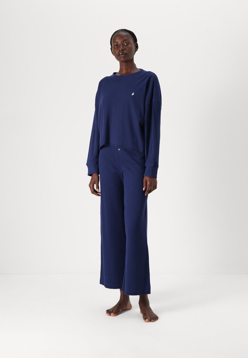 Polo Ralph Lauren CREW NECK AND WIDE LEG PANT SET - Πιτζάμες - navy