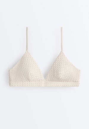 OYSHO BUBBLE-TEXTURE CROCHET TRIANGLE - Haut de bikini - stone