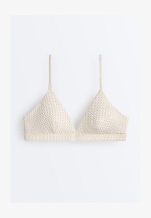OYSHO BUBBLE-TEXTURE CROCHET TRIANGLE - Bikinitop - stone