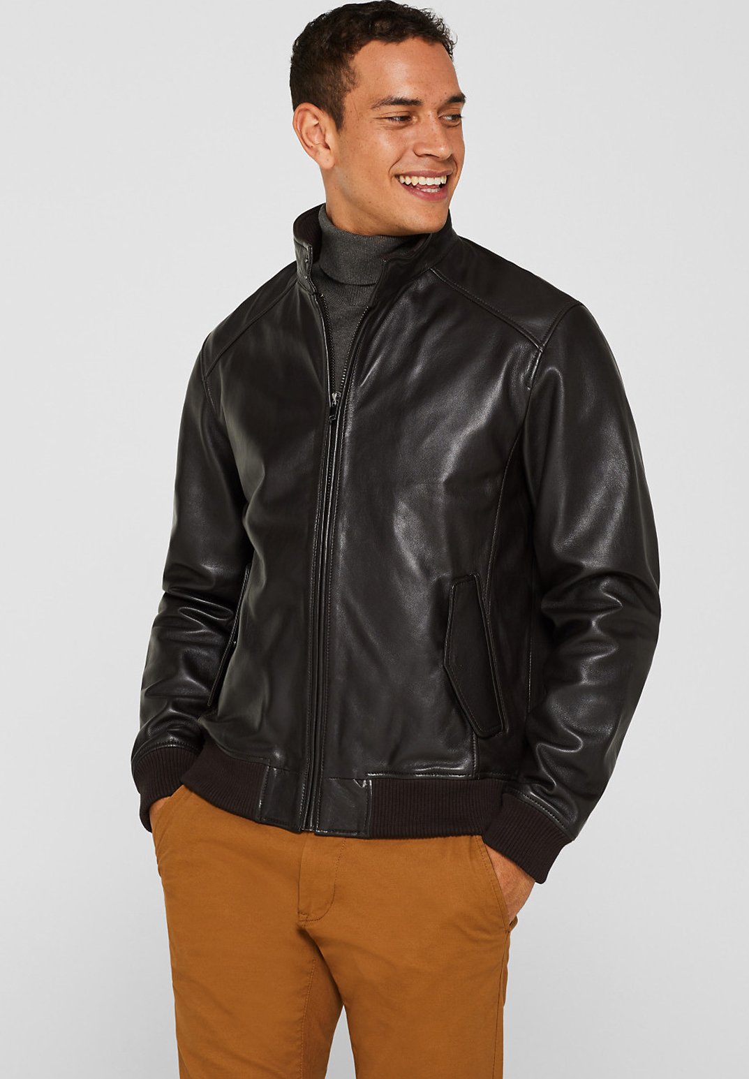 Esprit Skinnjacka brown Zalando.se Esprit Jacka i konstläder brown Zalando.se