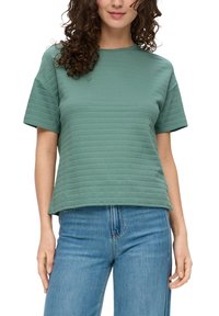 s.Oliver MIT MUSTERSTRUKTUR - T-shirt basic - helles petrol