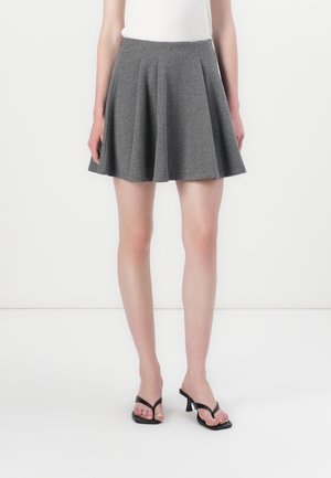 Pieces PCCHILLI SUMMER PLEAT SKIRT - Miniskjørt - medium grey melange
