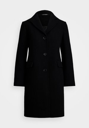 Lauren Ralph Lauren, WOOL-BLEND HERRINGBONE COAT - Klasický kabát - black