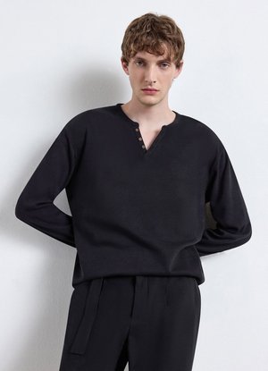 Calliope, T-SHIRT TINTA UNITA - Langarmshirt - nero ultrablack