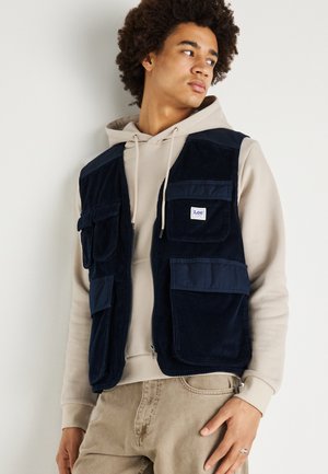 MIXED MEDIA VEST - Waistcoat - rivet navy