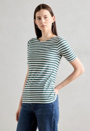 SHORT SLEEVE BOAT NECK STRIPED - T-shirt imprimé - summer pine