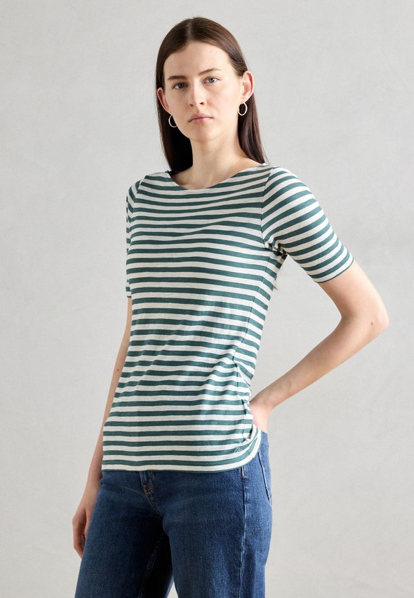SHORT SLEEVE BOAT NECK STRIPED - Print T-shirt - summer pine