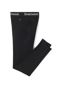 Svarta leggings i blandat material med en elastisk midja som har "Smartwool"-logotypen. Slät textur och åtsittande design.