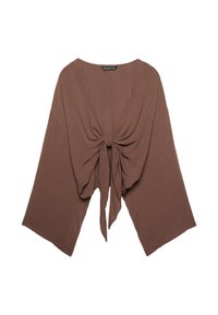 FLOWING WITH KNOT DETAIL - Blouse - dark brown