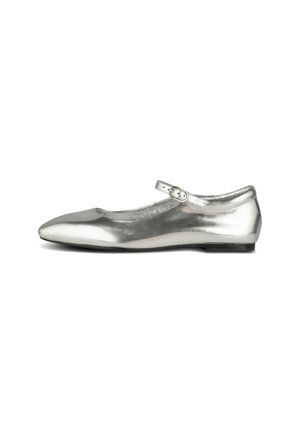 MAYA  - Ankle strap ballet pumps - silver metallic