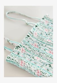 Nevybrané, blue ecru floral embroidered