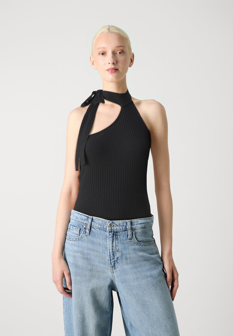 Pieces PCMECCA HALTER NECK SCRAF - Top - black - Zalando.ie