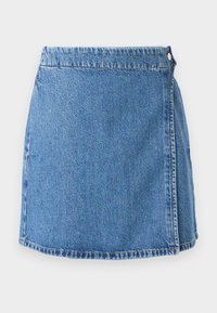 ONLTHEA WRAP SHORT SKIRT - Mini skirt - medium blue denim