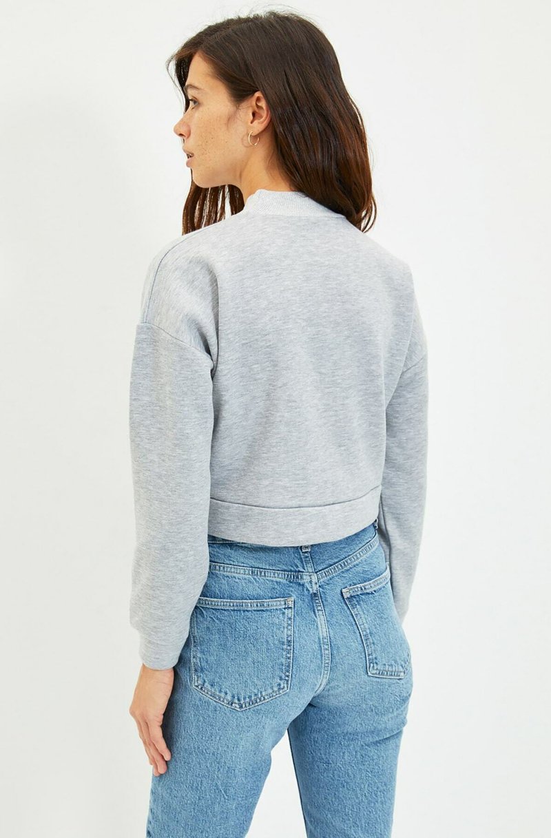 Damen Sweatshirts | Trendyol Sweatshirt grey/grau-meliert - XI06368 Damen Sweatshirts | Trendyol Sweatshirt grey/grau-meliert - XI06368