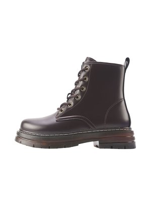 Platform ankle boots - bordeaux