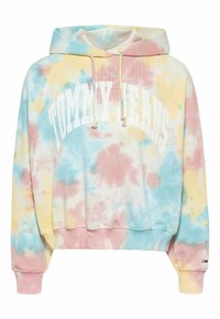Tommy Jeans VARSITY BOXY  - Sweat à capuche - tie dye multi