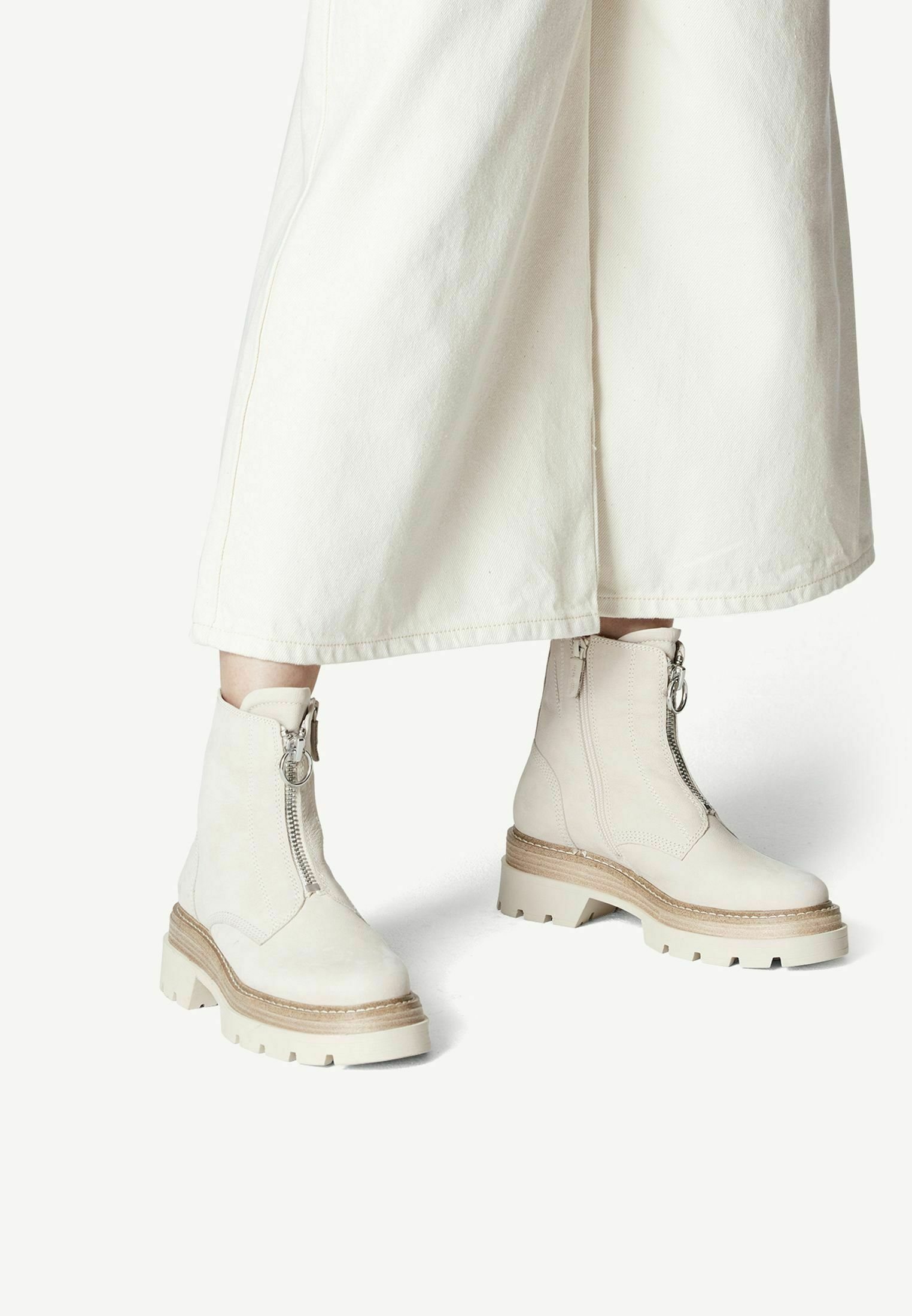 Tamaris Korte laarzen - ivory nubuc/beige - Zalando.nl