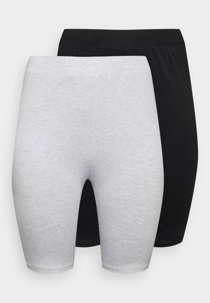 2 PACK  - Šorti - black/mottled light grey