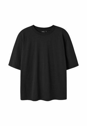 Sort T-shirt med korte ærmer og rund halsudskæring, løs pasform og et lille LMTD-mærke inde i kraven.