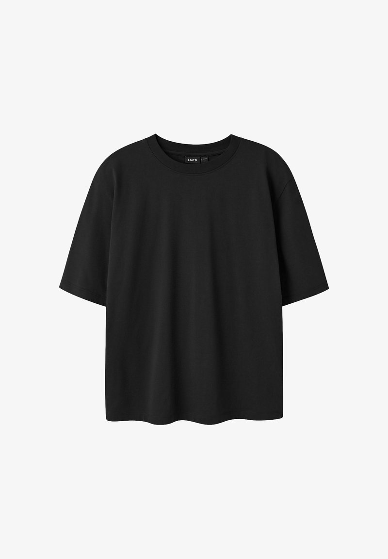 Μαύρο κοντομάνικο T-shirt με στρογγυλή λαιμόκοψη, άνετη εφαρμογή και μικρή ετικέτα LMTD μέσα στον γιακά.