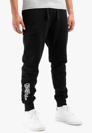 Lonsdale JOGGING MOUTH - Cargo trousers - black white