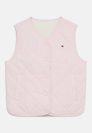 REVERSIBLE QUILTED VEST - Veste sans manches - light pink/ivory silk