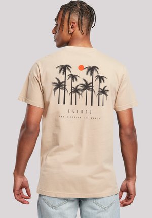ESCAPE DISCOVER THE WORLD PALM TREES - T-Shirt print - sand