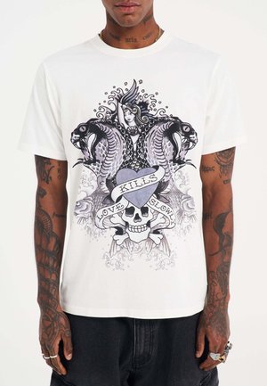 Ed Hardy KILLS SLOWLY - T-shirt print - white