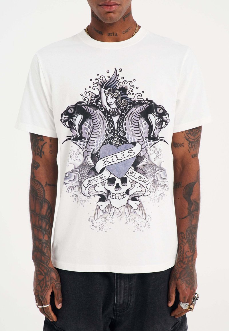 Ed Hardy KILLS SLOWLY - Camiseta estampada - white