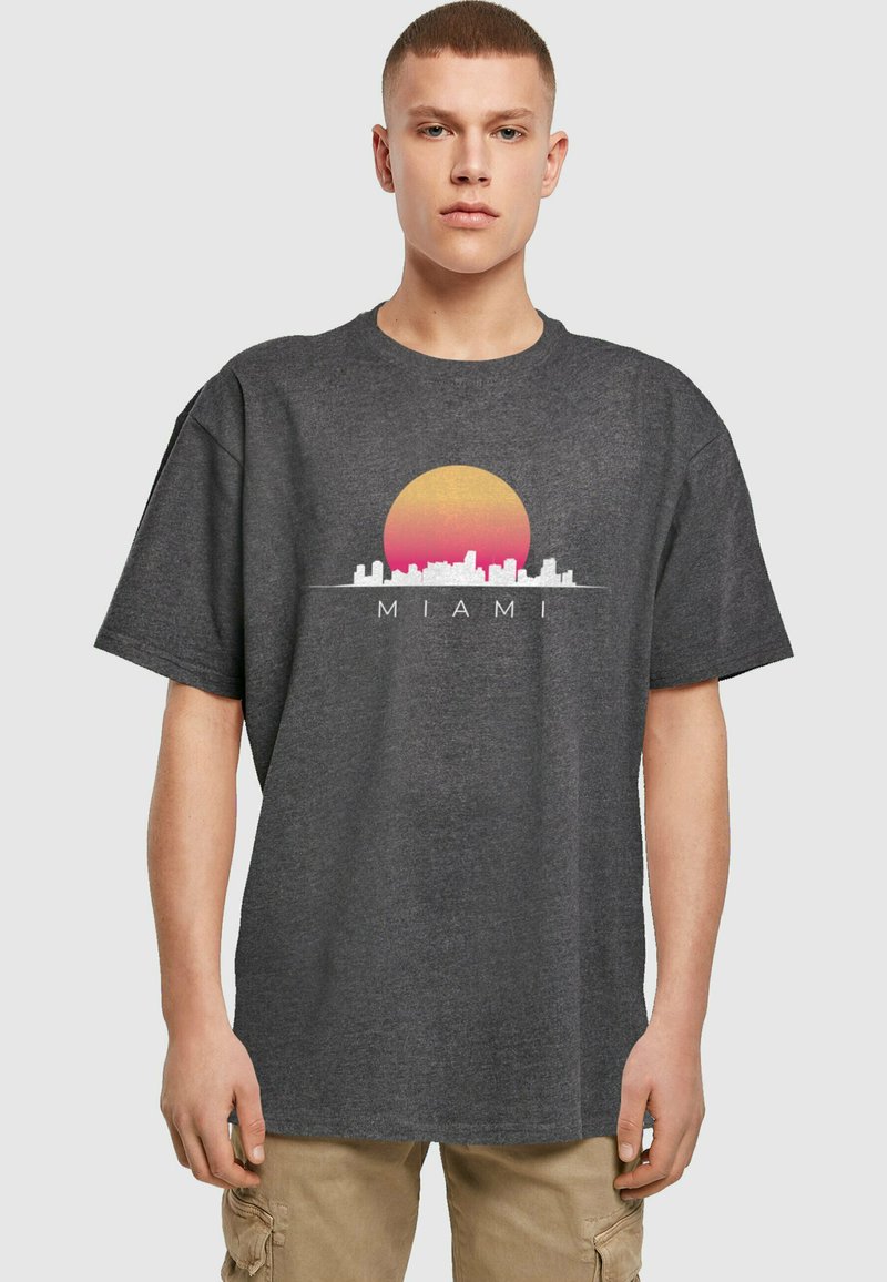 Merchcode MIAMI  - Triko s potiskem - charcoal