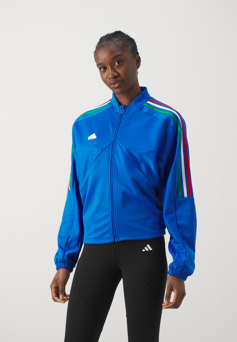 adidas Sportswear TIRO CUT 3-STRIPES TRACK - Φούτερ με φερμουάρ - blue/green