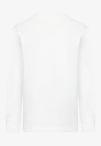 Wit shirt met lange mouwen van zacht katoen, met een ronde halslijn en een rechte zoom, met een eenvoudig, onopvallend ontwerp.