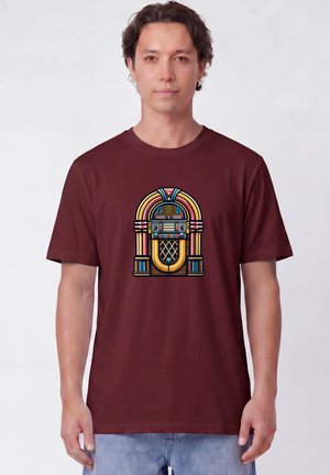 watapparel, JUKEBOX UNISEX - T-Shirt print - burgundy