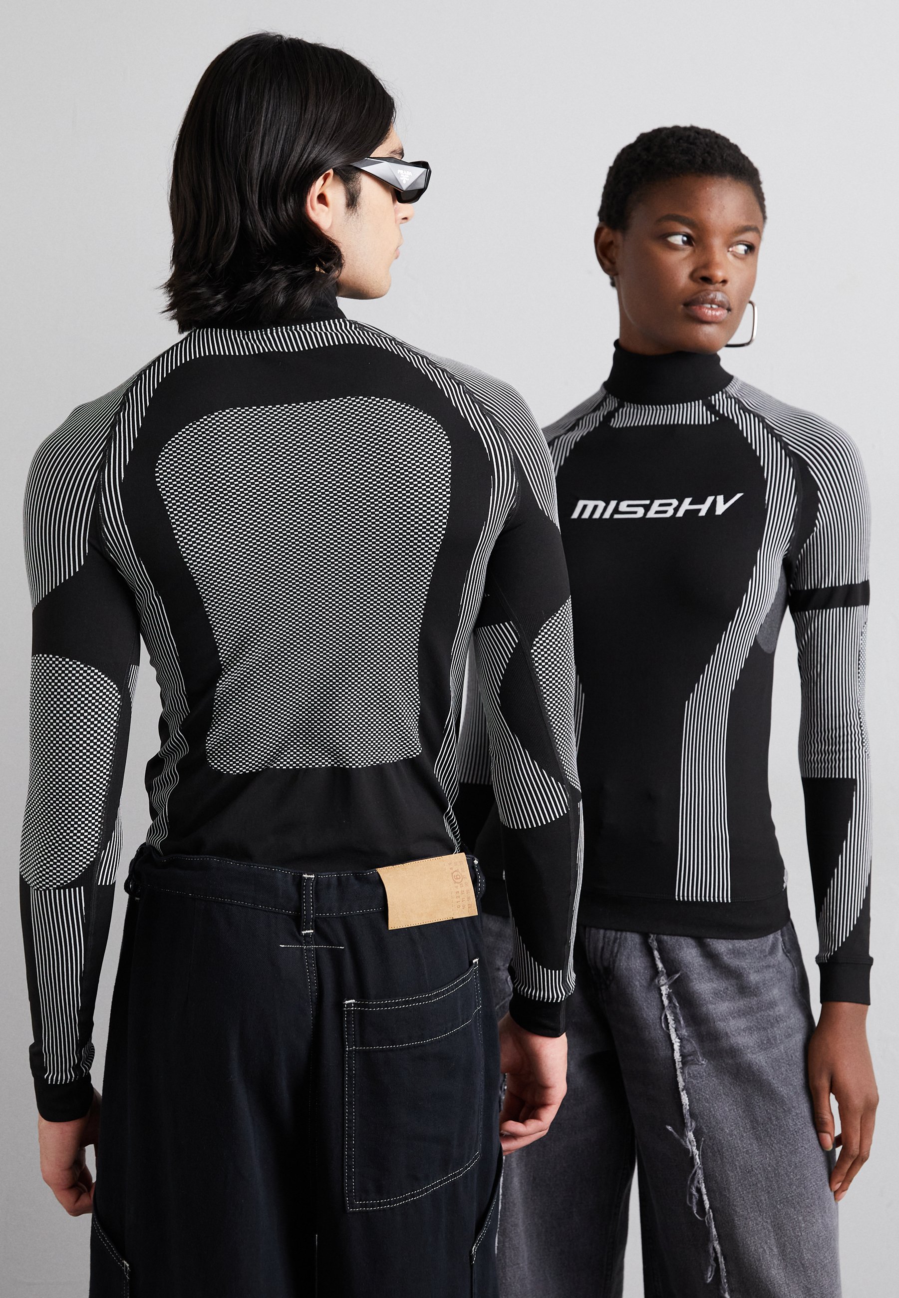MISBHV SPORT LONGSLEEVE UNISEX - Long sleeved top - black/white 